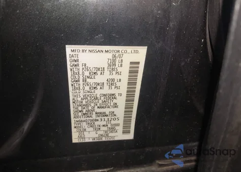 2008 Nissan Titan Se from USA, damaged, VIN 1N6BA07D08N313205